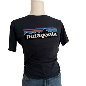Patagonia Navy Tee with Mountain Graphic